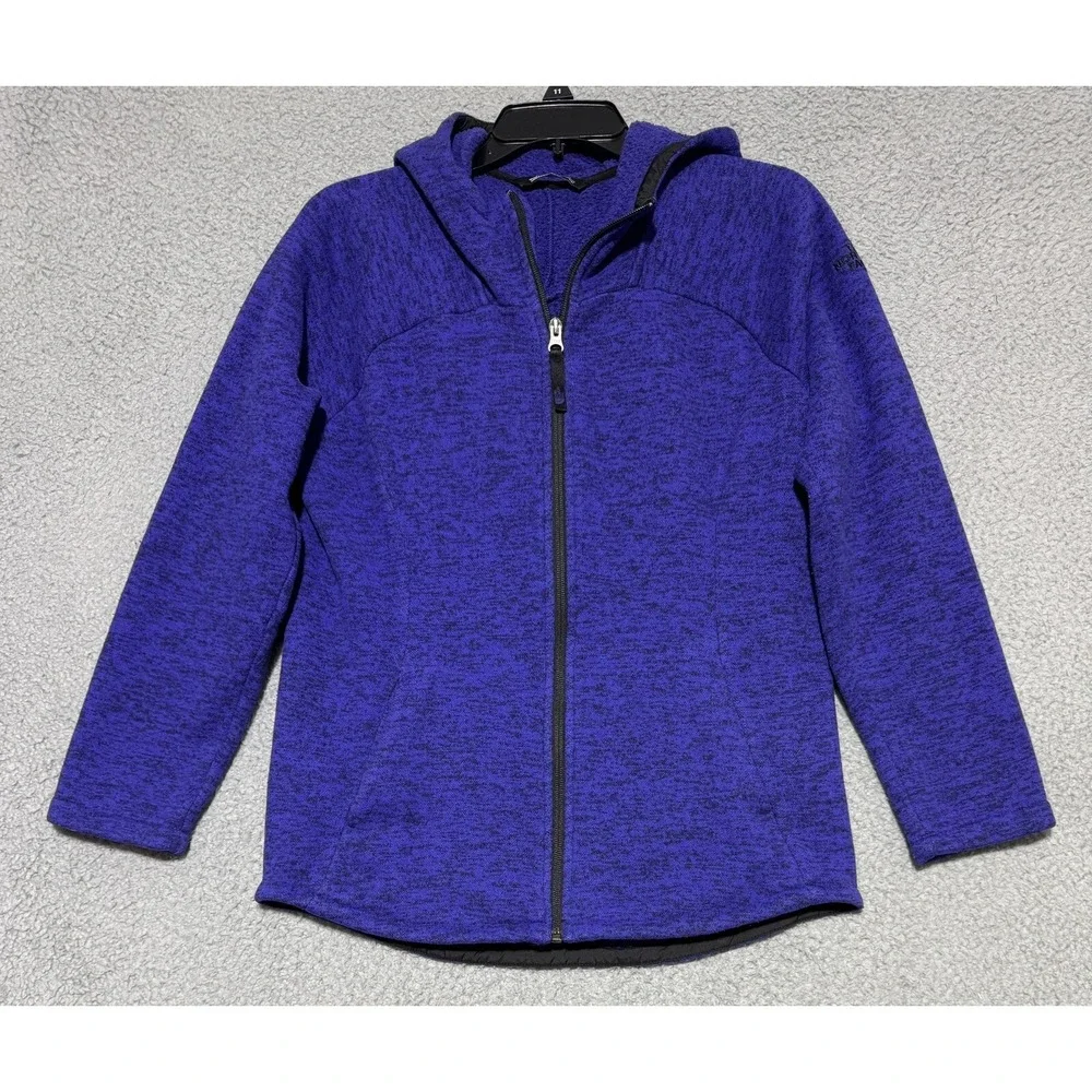 The North Face Purple Fleece Hoodie Jacket Full Zip Youth Girls Size XL (18)